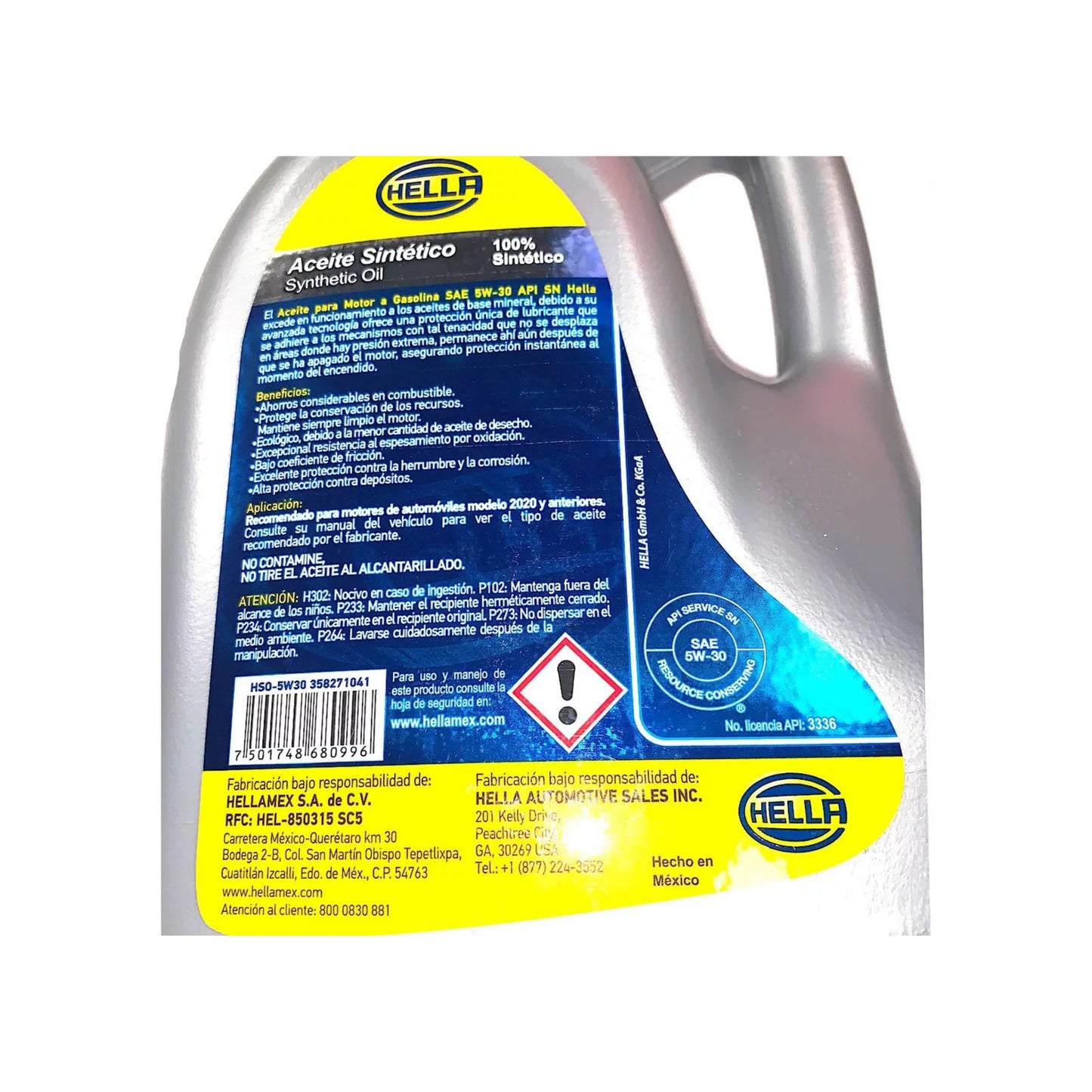 Aceite para Motor Sintético 5W-30 1 unidad 5L Hella Vision