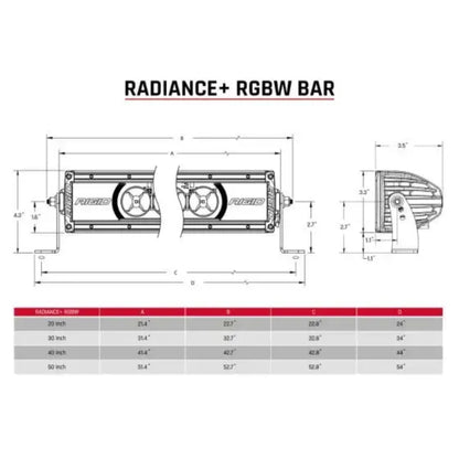 40'' Radiance Plus RGBW Rigid LED Light Bar