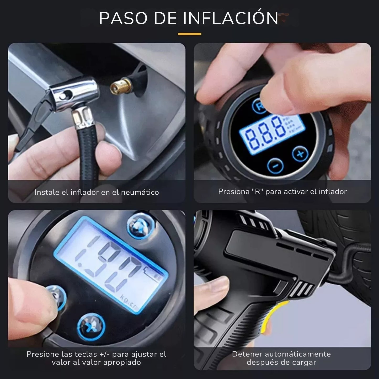 Inflador de Neumáticos AutoPump Plus Motors