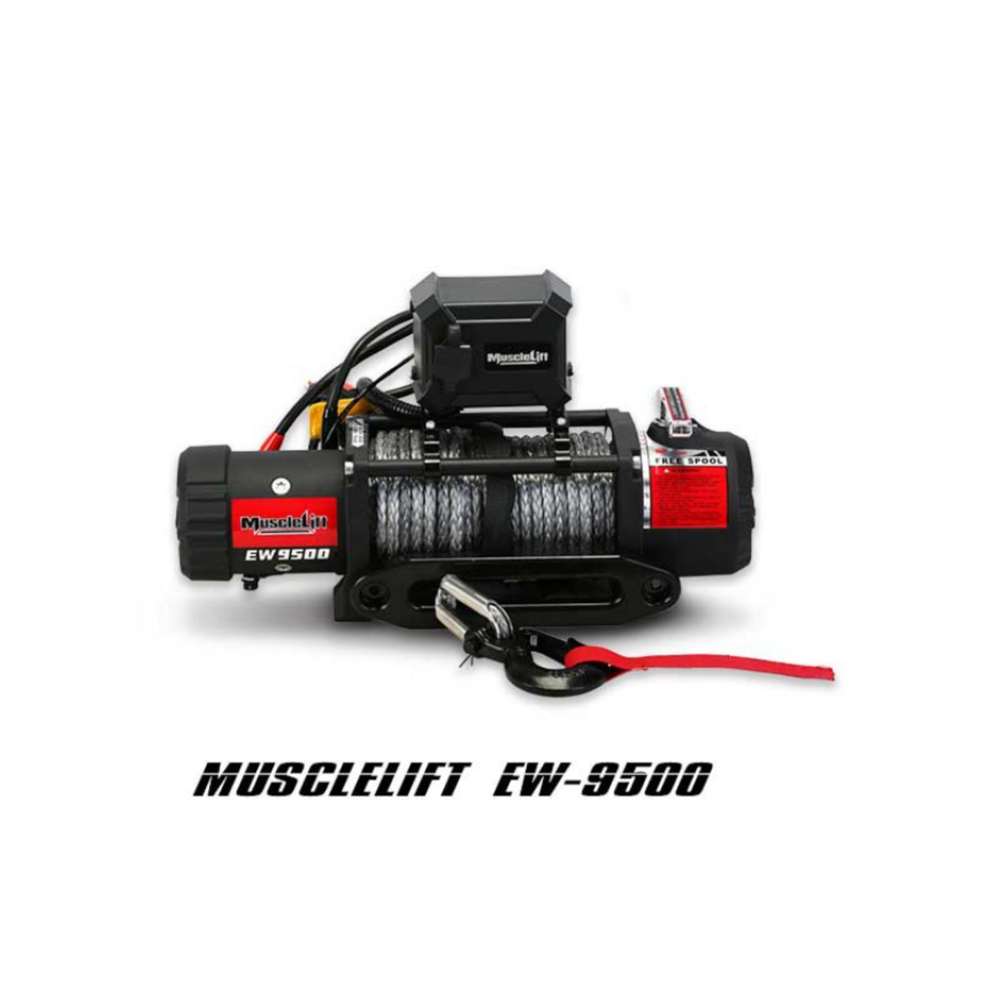 Winch EW-9500 Lbs 12V (Synthetic Rope) Musclelift